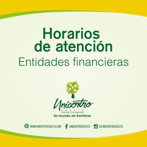 Horarios de atención Entidades Financieras